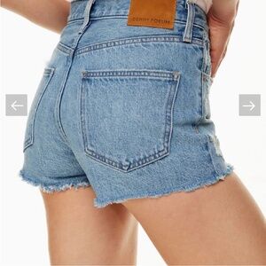 Aritzia Denim Forum The Yoko Short Light Blue Jean Shorts